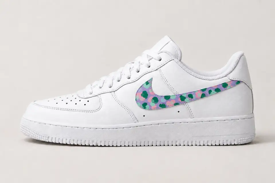 Air Force 1 Animal coloris pastel et vert, vue de profil