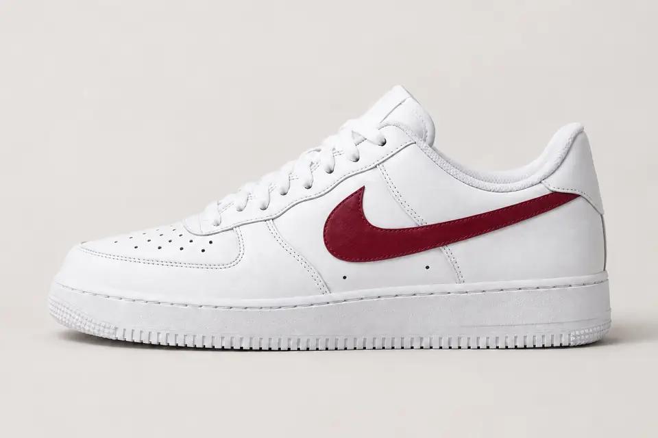 Air Force 1 Blanche et Bordeaux Femme coloris blanc, vue de profil