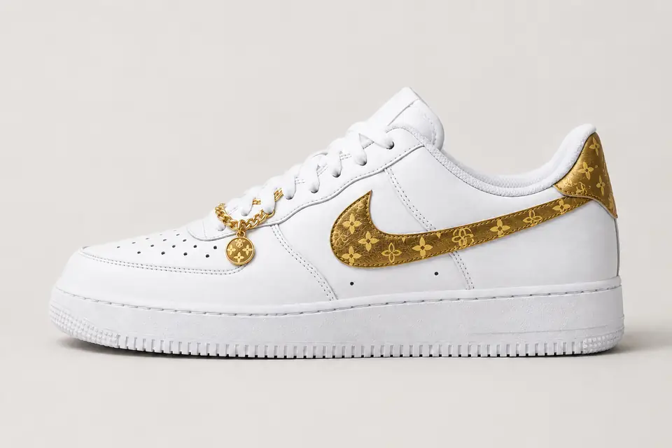 Air Force 1 Chaîne Or Monogramme coloris or, vue de profil