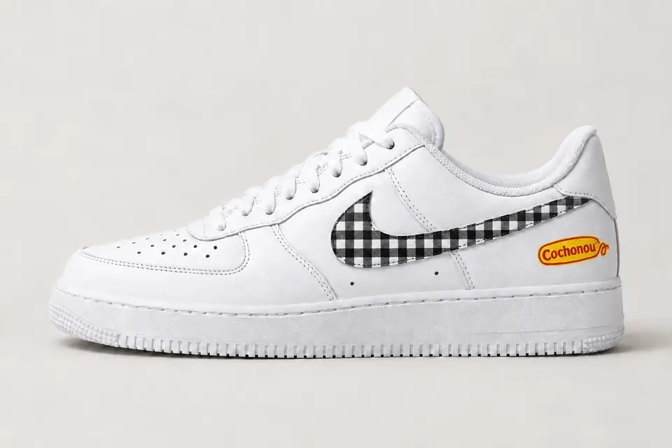 Air Force 1 Cochonou coloris noir, vue de profil