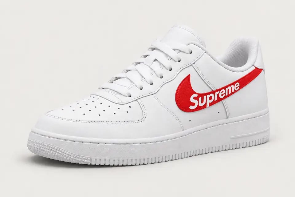 Air Force 1 Homme Supreme coloris rouge, vue de trois quarts