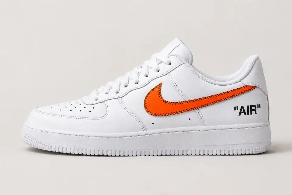Air Force 1 Off-White Orange coloris orange, vue de profil