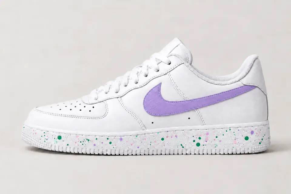 Air Force 1 Splash coloris pastel et vert, vue de profil