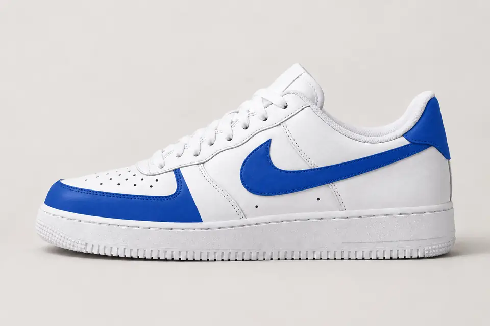 Air Force 1 Velour Bleu coloris bleu, vue de profil