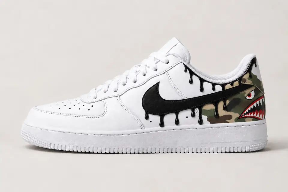 Air Force Bape Drip coloris noir, vue de profil