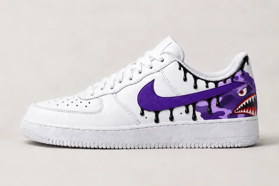 Air Force Bape Drip coloris violet, vue de profil
