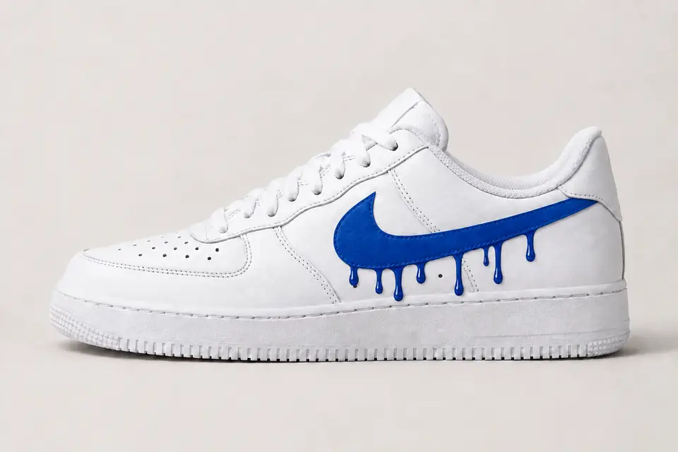 Air Force Bébé Drip coloris bleu, vue de profil