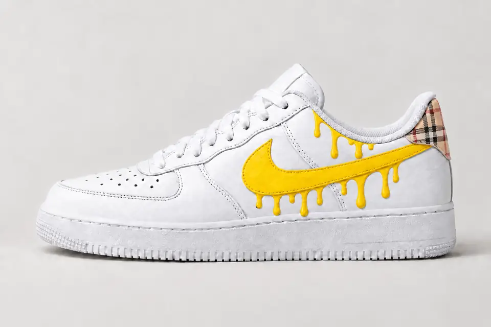 Air Force Burberry Drip coloris jaune, vue de profil