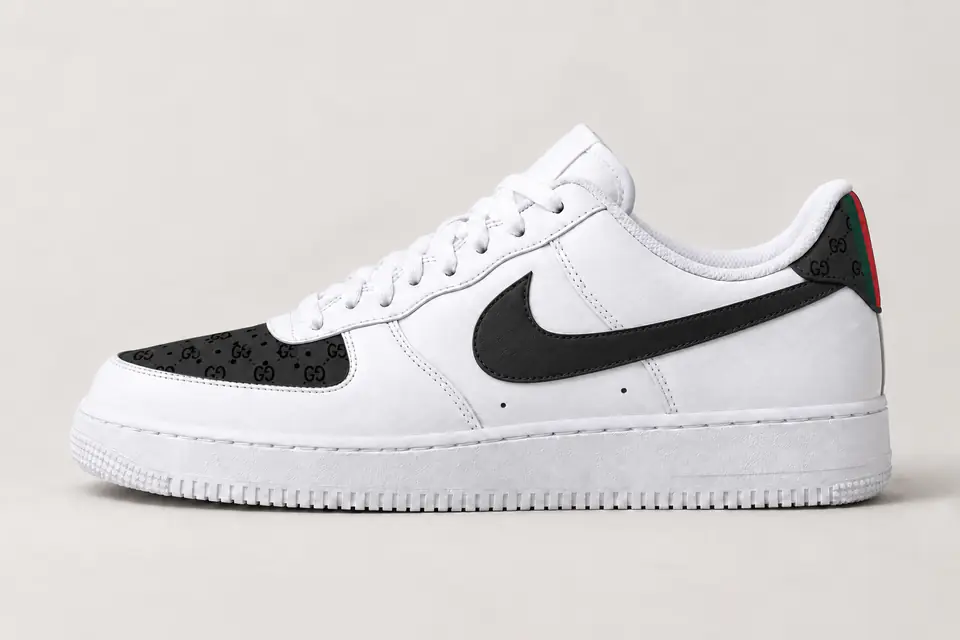 Air Force Gucci Bébé coloris noir, vue de profil