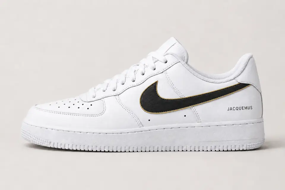 Air Force Jacquemus coloris noir, vue de profil