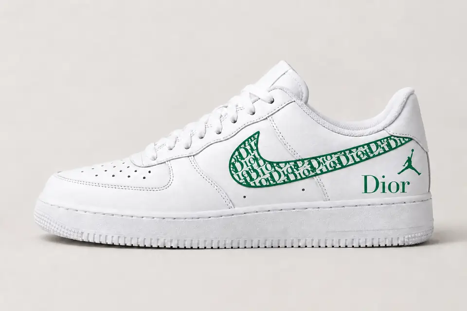 Air Force Jordan Dior coloris vert, vue de profil