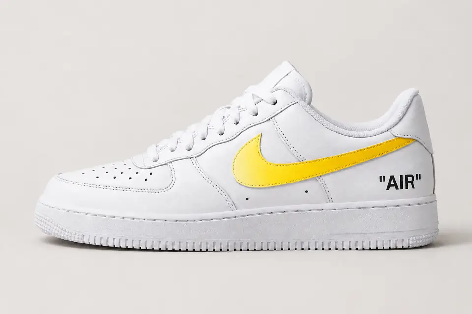 Air Force Off-White Jaune Dégradé coloris jaune, vue de profil