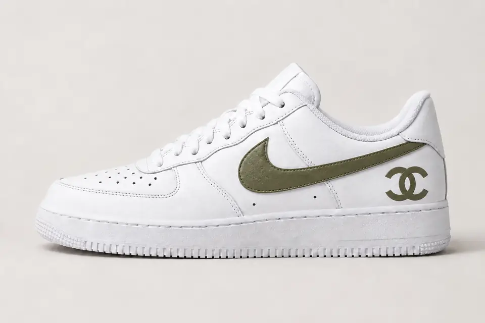 Air Force One Chanel coloris kaki, vue de profil