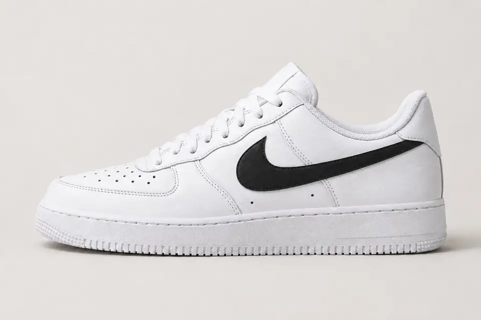 Air Force One Cuir Noir coloris noir, vue de profil