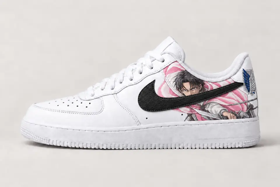 Air Force One Custom SNK coloris blanc et rose, vue de profil