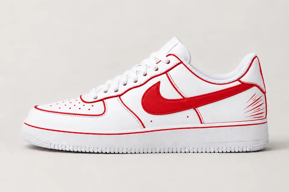 Air Force One Dessin Animé coloris rouge, vue de profil
