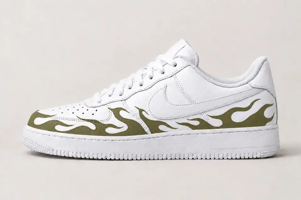 Air Force One Flamme coloris kaki, vue de profil