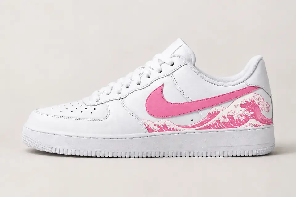 Air Force One Japon coloris blanc et rose, vue de profil
