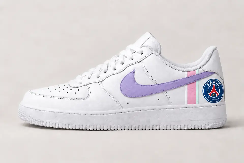 Air Force One PSG coloris pastel, vue de profil