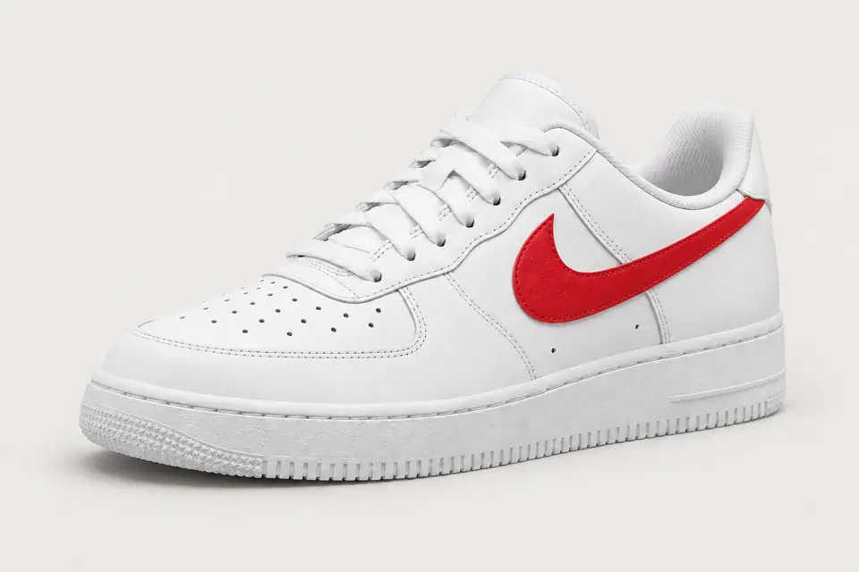 Air Force One Rouge et Blanche Femme coloris blanc, vue de trois quarts