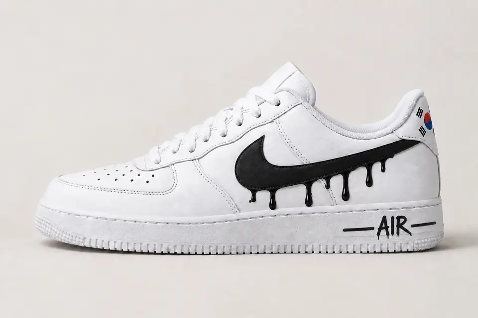 Air Force One South Korea Drip coloris noir, vue de profil