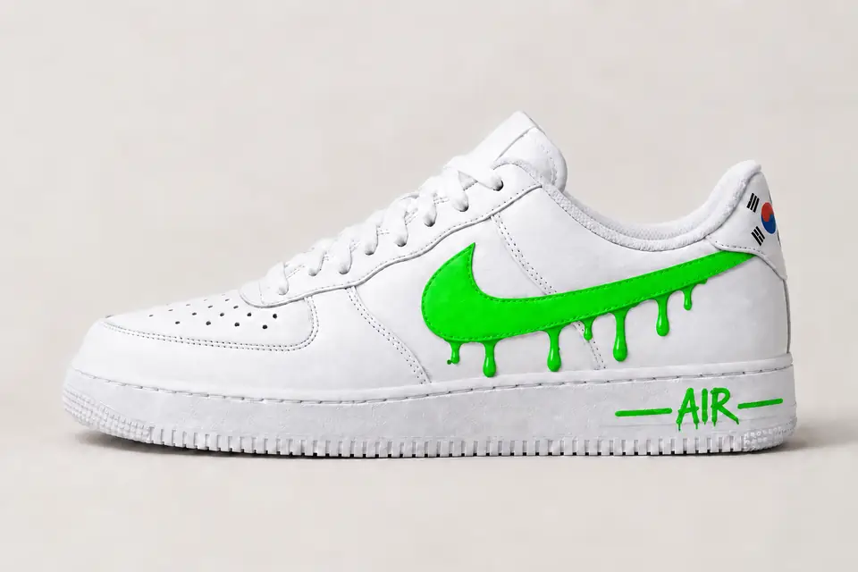 Air Force One South Korea Drip coloris vert, vue de profil