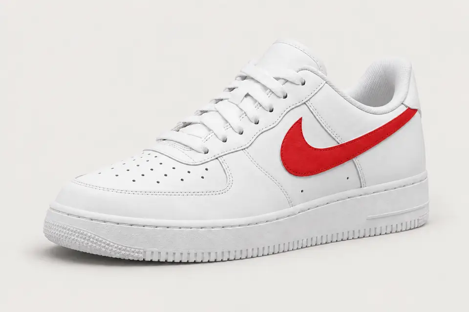Air Force One Swoosh Rouge coloris rouge, vue de trois quarts