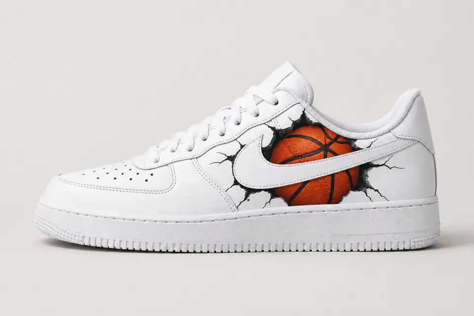 Nike Air Force 1 NBA Homme coloris noir, vue de profil